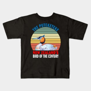 The Puteketeke New Zealand's Bird of the Century Kids T-Shirt